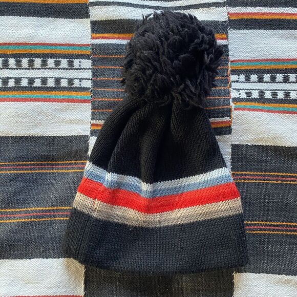 Vintage Smiley Wool Beanie. Black. XS/S. 80’s. Winter. Kids or Small Headed. USA - Picture 5 of 9
